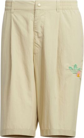 adidas Mens adidas originals Y2K Shorts 2 Solid Color Logo Pattern Straight Sports Khaki HM8038