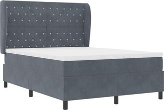 vidaXL Vidaxl - Box Spring Bed with Mattress Dark grey 160 x 200 cm Velvet