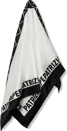 Patrizia Pepe Sciarpa in seta con stampa geometrica - Bianco