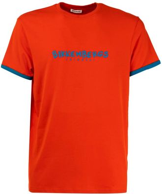 Dirk Bikkembergs Heren Logo T-shirt in effen kleur - Heren - T-shirts - Oranje - S - Tops
