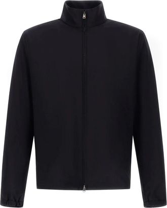 Herno Jacket Met Rits In Lichte Stretch Wooly - Heren - Zomerjassen - Blauw - L - Wol - Jassen