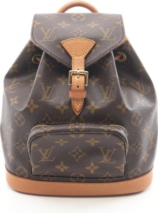 Louis Vuitton Brown Monogram Coated Canvas Leather Backpack (Pre-Owned)