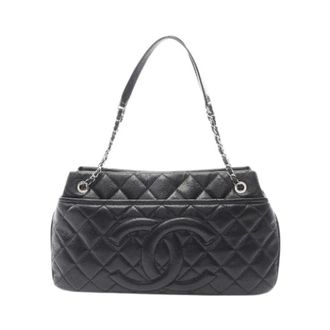 Chanel Pre-owned Matelasse Grained Calf Tote Bag - Dames - Pre-owned - Zwart - Maat: ONE Size Leer