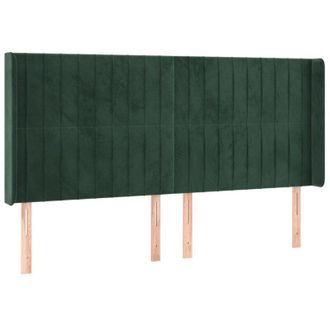 vidaXL Cabecero Con Led De Terciopelo Verde Oscuro 183x16x118/128 Cm Vidaxl
