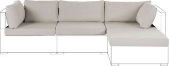 Beliani Conjunto De Fundas Para Cojines De Exterior De Tela Beige Para Asiento Y Respaldo Sano Ii