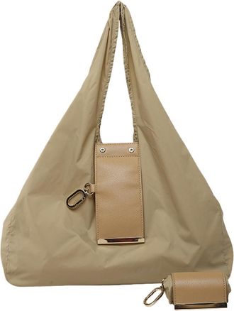 Generic Keychain Tote Bag, Portable Handbag for Daily Errands, Reusable Grocery & Travel Bag, Compact & Expandable Vegan Leather Key Ring Tote (2*Khaki)
