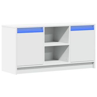 Berkfield Home TV Cabinet with LED White 100x34x50 cm Engineered Wood | Size: 100 x 34 x 50 cm