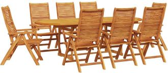 vidaXL Conjunto De Comedor De Jard&iacute;n 9 Uds. Marr&oacute;n Vidaxl