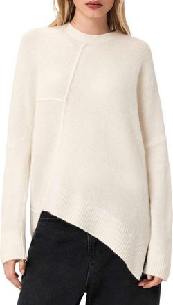 AllSaints Lock Merino Wool Blend Sweater in Chalk White at Nordstrom, Size X-Small
