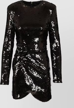 Rotate sequin long-sleeve gathered mini dress