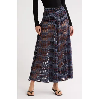 Longchamp Print Maxi Skirt in Navy at Nordstrom Rack, Size 6 Us / 38 Fr