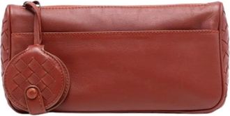 Bottega Veneta Pre-owned Clutches, female, Brown, Size: ONE SIZE Pre-owned Leather Pouch