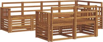 vidaXL Conjunto De Sof&aacute;s De Exterior 7 Uds. Natural Poli&eacute;ster Vidaxl