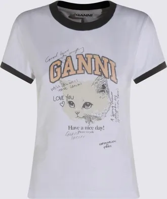 Ganni T-Shirts And Polos Light And Natural-Donna