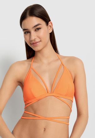 Lascana Triangel-Bikini-Top LSCN BY LASCANA Gina, Damen, Gr. 32, Cup A/B, orange (neon orange), Recycling-Polyamid, unifarben, Bikini-Oberteile Triangel-Bikin