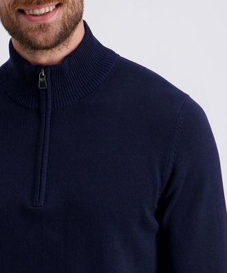 Pierre Cardin Strickpullover PIERRE CARDIN, Herren, Gr. M, navy blazer, Strick, Obermaterial: 100% Baumwolle, unifarben, regular fit normal, ohne Ausschnitt, Rippb&uuml;