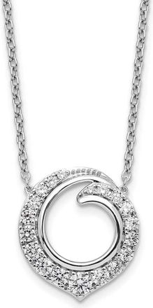 Diamond2Deal 14K White Gold Lab Grown Diamond Circle Necklace 18 Clarity VS, Color G-H