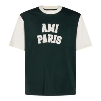 Ami Felt Logo T-Shirt - male - Ami Paris - T-Shirts - Green - S - Tops