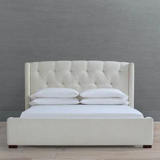 Frontgate Tufted Upholstered Bed - Snow Crypton Nomad Performance, Queen - Frontgate Resort Collection