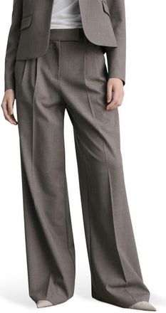 Mango Helena High Waist Wide Leg Pants in Brown at Nordstrom, Size 6