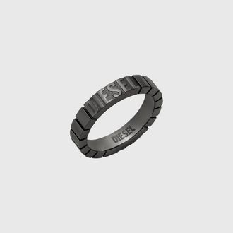 Diesel Stainless Steel Band Ring - Rings - Unisex - Black