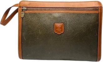 Celine Pre-owned Clutches, female, Green, Size: ONE SIZE Pre-owned Leather Clutch