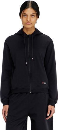 Diesel Hoodie in peached cotton blend - Tops - Woman - Black