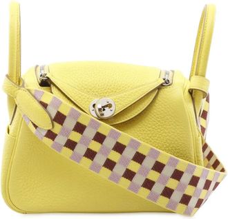 Herm&egrave;s Borsa a tracolla Lindy mini in pelle Taurillon Clemence 2022 - Giallo
