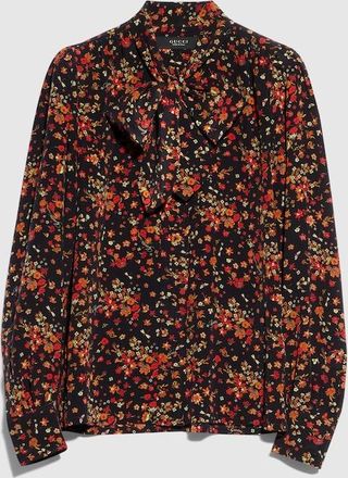 Gucci Printed Silk Shirt, Black, Ready-to-wear