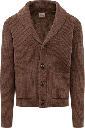 Rakk&igrave; Renegade Cardigan - Heren - Vesten - Bruin - L - Wol - Truien & Vesten