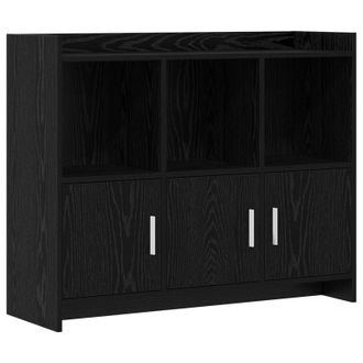 vidaXL Aparador Roble Negro 98,5 X 33 X 80 Cm Madera De Ingenier&iacute;a Vidaxl
