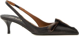 Prada Womens Heel Black Calf