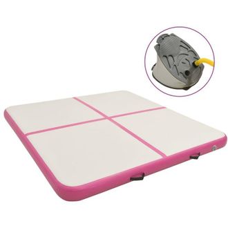 vidaXL Esterilla Inflable De Gimnasia Con Bomba Pvc Rosa 200x200x10 Cm Vidaxl