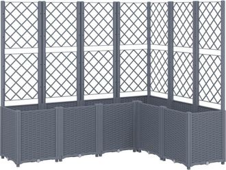 vidaXL Jardinera con enrejado pp azul gris 160x120x140 cm Vidaxl