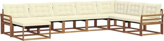vidaXL Conjunto De Sof&aacute;s De Exterior 8 Uds. Natural Y Crema Vidaxl