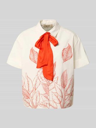 Mos Mosh Regular Fit Schluppenbluse mit Motiv-Print Modell Saras in Offwhite, Gr&ouml;&szlig;e XL