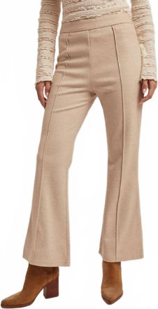 Hem & Thread Brushed Flare Pant In Taupe