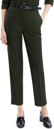 Theory Sleek Flannel High Waist Taper Pants in Hunter Green Melange at Nordstrom Rack, Size 8