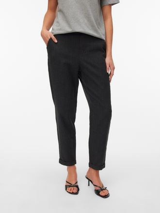 Vero Moda Anzughose VERO MODA VMMAYA BESTIE MW LOOSE PANT NOOS, Damen, Gr. XS (34), L&auml;nge 30, dunkelgrau melange, Web, Obermaterial: 94% Polyester, 4% Viskose, 