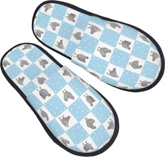 Generic Camping Slippers Plaid Cartoon Cute Chicken Lightweight Slipper Breathable Cotton Slipper For Home Holiday Indoor M