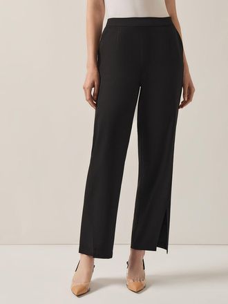 Misook Split Hem Straight Leg Woven Pants