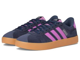 adidas VL Court 3.0 Womens Classic Shoes Shadow Navy/Purple Burst/Silver Metallic : 5 B - Medium, Leather