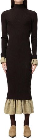 Moschino Vestido Largo de Punto - Dresses - Mujer - Marr&oacute;n - M