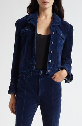 Cinq &agrave; Sept Deryn Crop Velvet Jacket in Annecy at Nordstrom Rack, Size Small