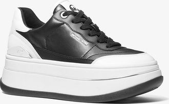 Michael Kors Hayes Two-Tone Leather Platform Sneaker