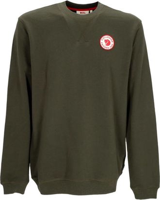 Fj&auml;llr&auml;ven 1960 Logo Crewneck Sweatshirt Deep Forest - Heren - Sweatshirts - Groen - S - Katoen - Hoodies & sweatvesten