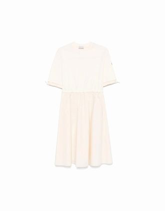 Moncler Womens Womens Mid Length Dress Cream - White - Size: 10/8