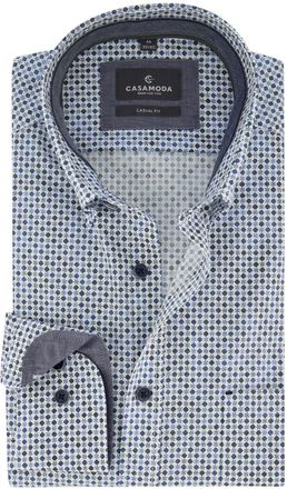 Casamoda Casa Moda shirt wit print donkerblauw casual fit