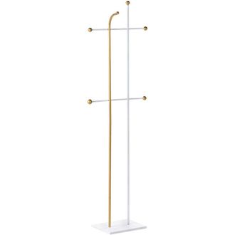 Beliani Coat Rack Gold Steel Metal 162 cm Freestanding Clothes Stand 6 Hooks Modern Hallway ODHILL