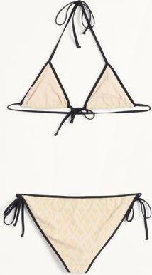 Valentino Bikini In Lycra Jacquard Toute La V Donna BETULLA/AVORIO XL